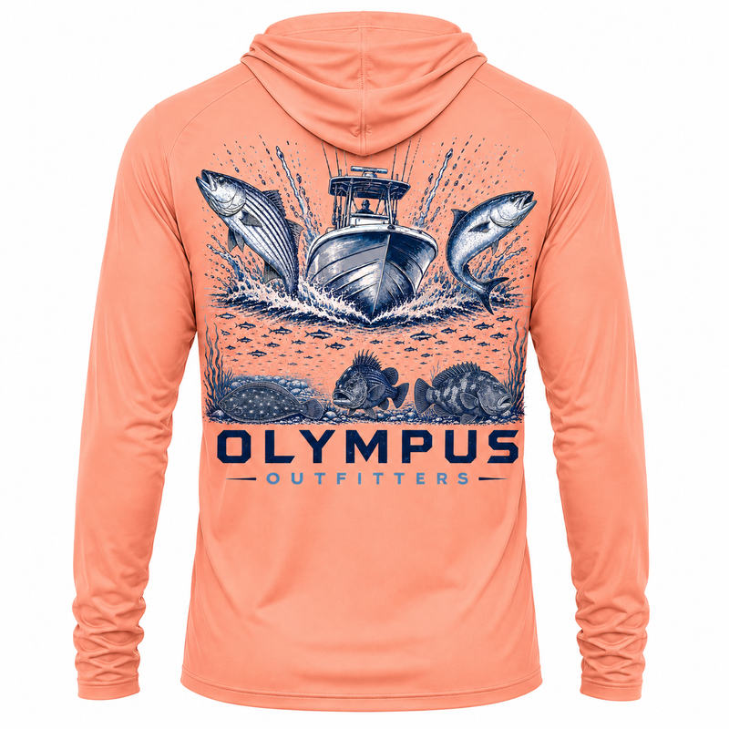 Boat and Fish Hooded Fishing Shirt